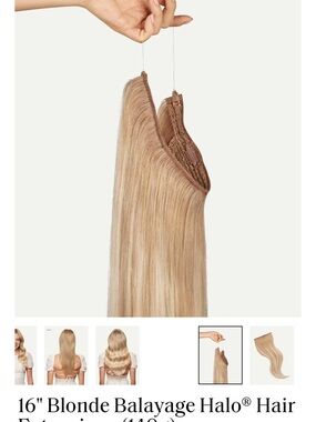 Luxy Halo 16" Natural Blonde Balayage Halo® Hair Extensions - 16" (140g)